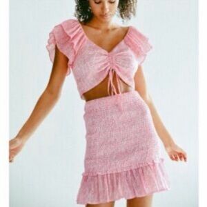 Lili Sidinio Pink Smocked Skirt, Size Small